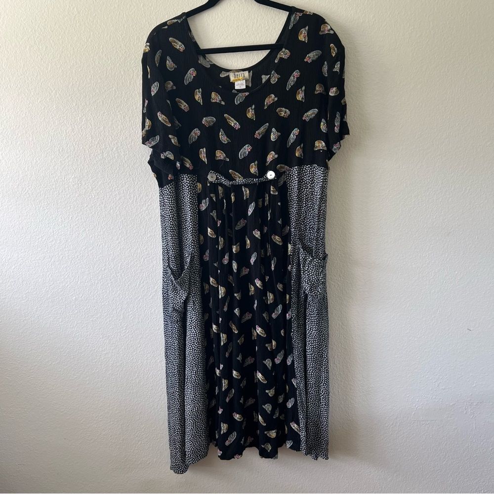 Bella Vintage Black and White 90s Midi Y2K Sundress 1X